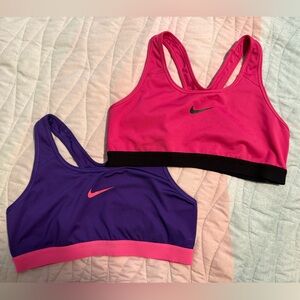 Set of TWO! Nike Pink and Purple Dri-FIT Sports Bra